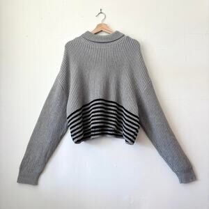 $178 For Days Oversized Org Cotton Turtleneck Chunky Sweater Slow Fashion SZ M